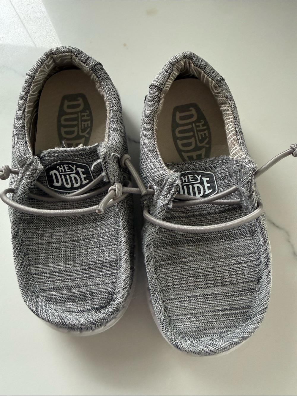 Hey Dude Kids Grey Knit Slip-On Sneakers